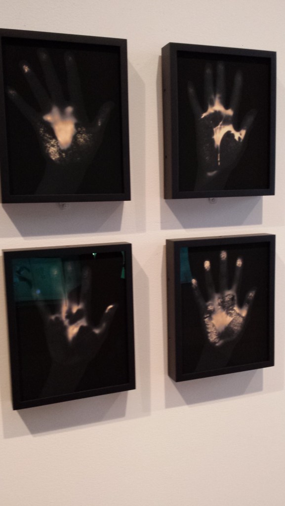 Four pieces from Gary Schneider's "HandPrint Portraits" (2011, 2013).