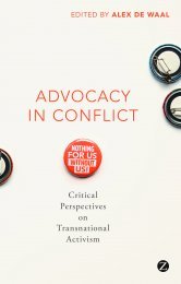 Advocacy in Conflict: Critical Perspectives on Transnational Activism, edited by Alex de Waal